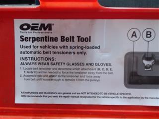 OEM TOOLS 27115 SERPENTINE BELT TOOL